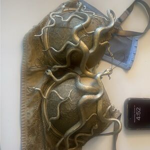Medusa Gold Snake Embellished Bra Halloween Costume